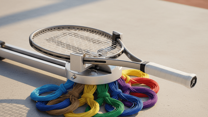 테니스 스트링 릴과 포장